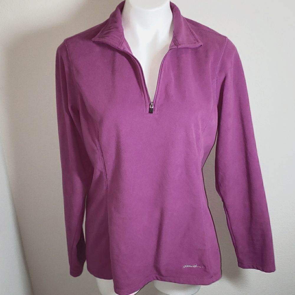 Eddie Bauer size Large Purple Fleece Pullover Jacket